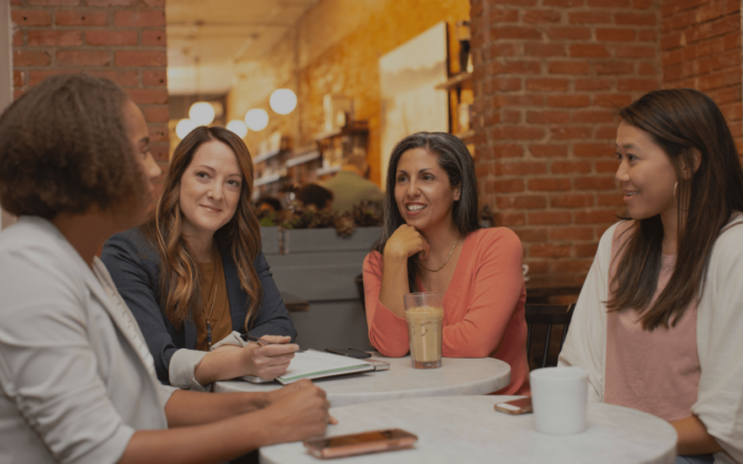 business women chatting