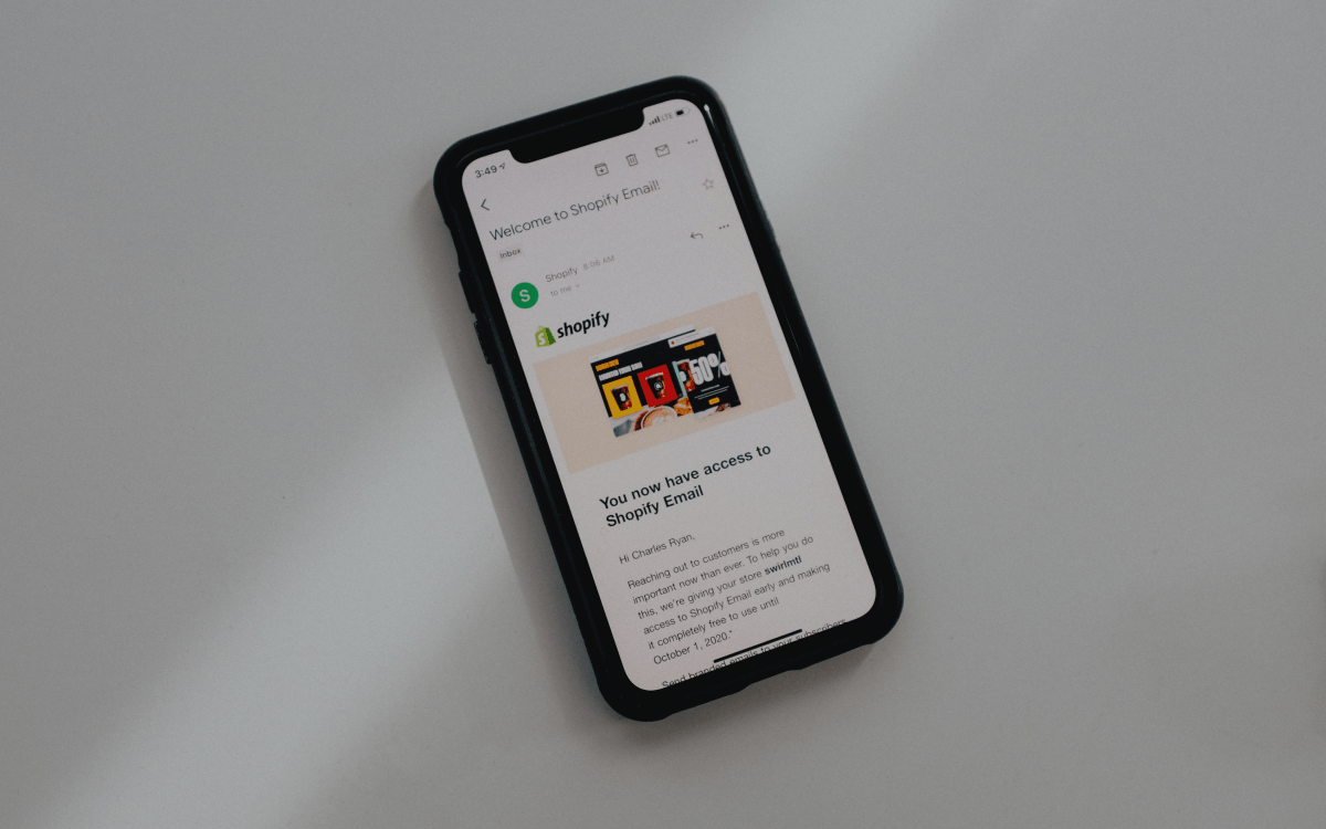 Email advertisement from shopify